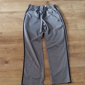Adidas Large Gray Track Pants 3 Striped